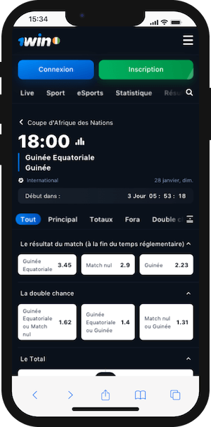 cotes guinee equ vs guinee sur 1win