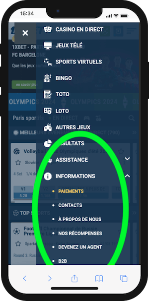 1xbet contact sur telephone
