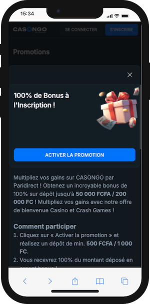 casongo bonus de bienvenue